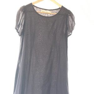 Graham & Spencer vintage 00's puff sleeve dress in grey cotton voile